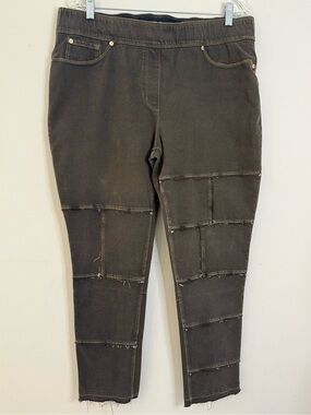 Luxe Denim boho distressed black/gray skinny ankle denim jeggings XL(18-20)